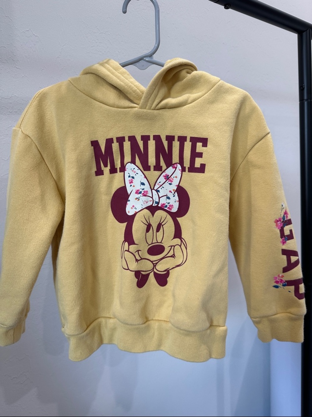 GAP Disney Kids Yellow Minnie Mouse Hoodie Sweatshirt